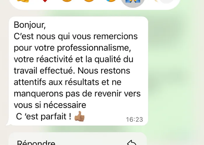 Témoignage client RestoLance : kawok message